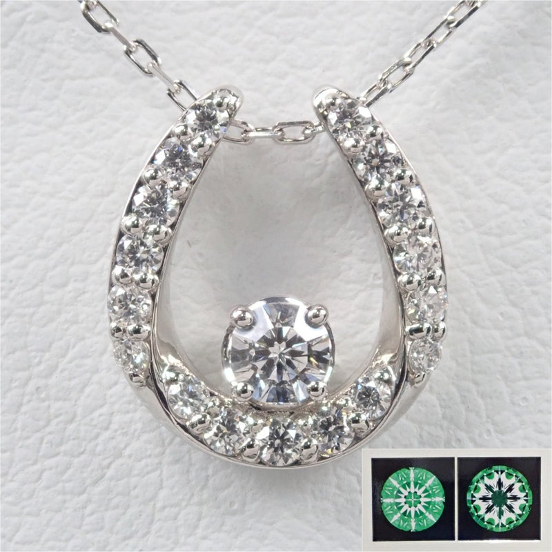【カラフリ】クローバーダイヤモンド0.12ct ペンダント（ネックレス）《0.120ct/E/VS2/EX》