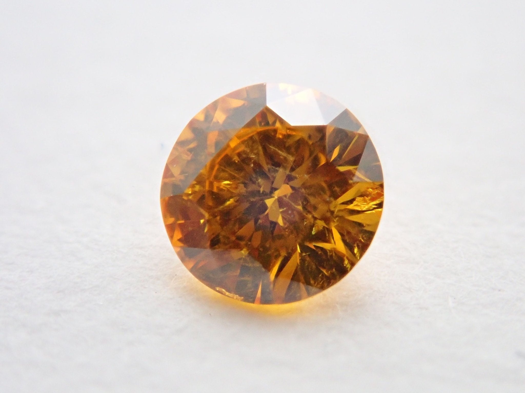 イエローダイヤモンド 0.180ctルース(FANCY DEEP ORANGY YELLOW, I1) - KARATZ STORE｜カラッツSTORE