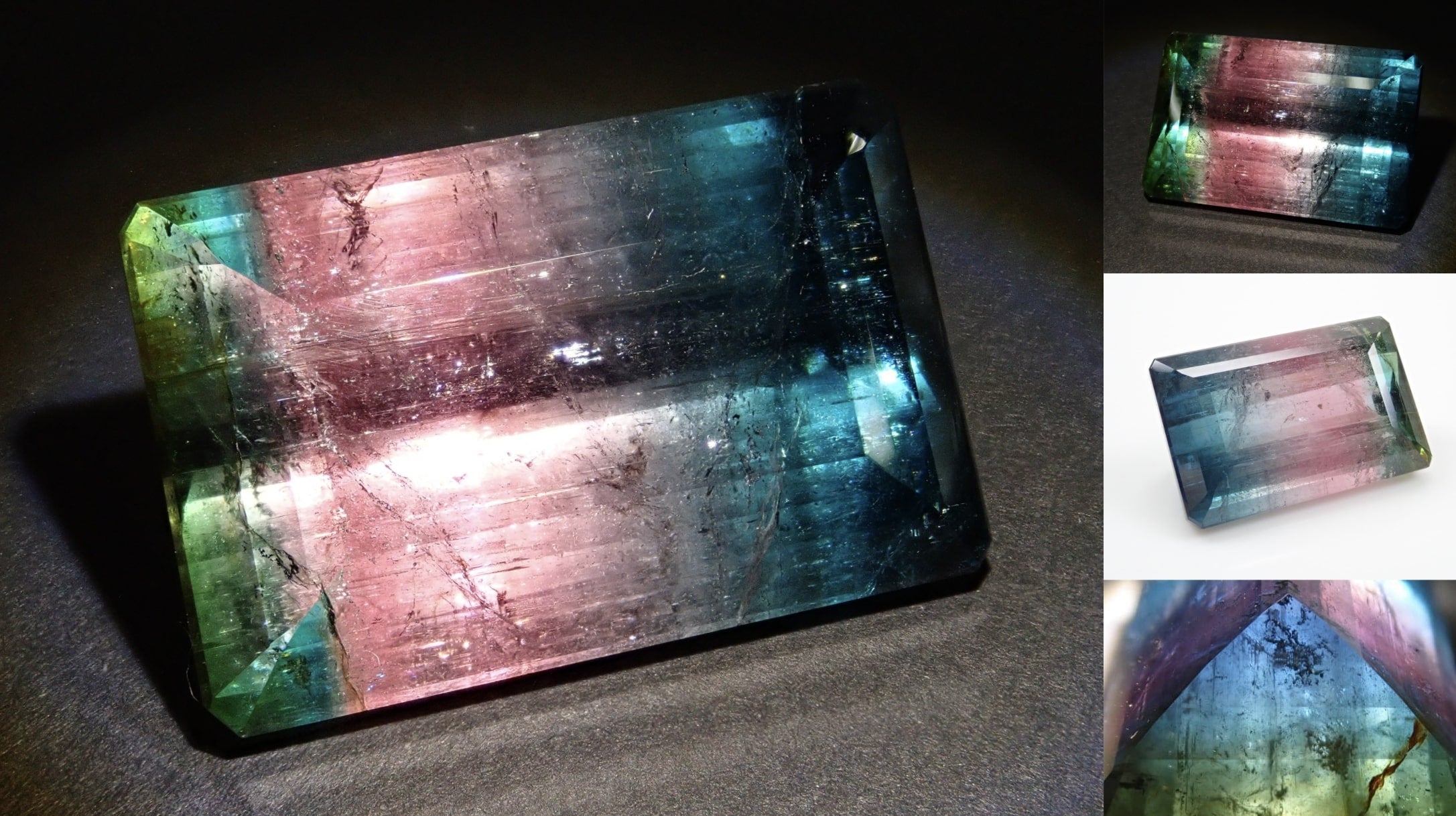 Particolor tourmaline 40.970ct loose (4 colors)