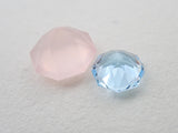 Rose quartz 3.070ct, blue topaz 1.786ct 2 stone set
