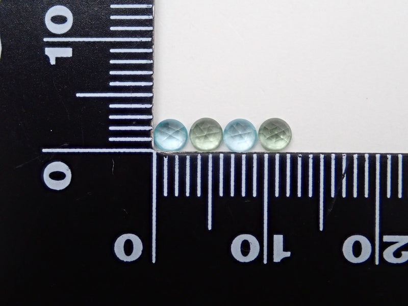 磷灰石 2 顆寶石套裝（玫瑰切割，3 毫米，藍色和綠色）
