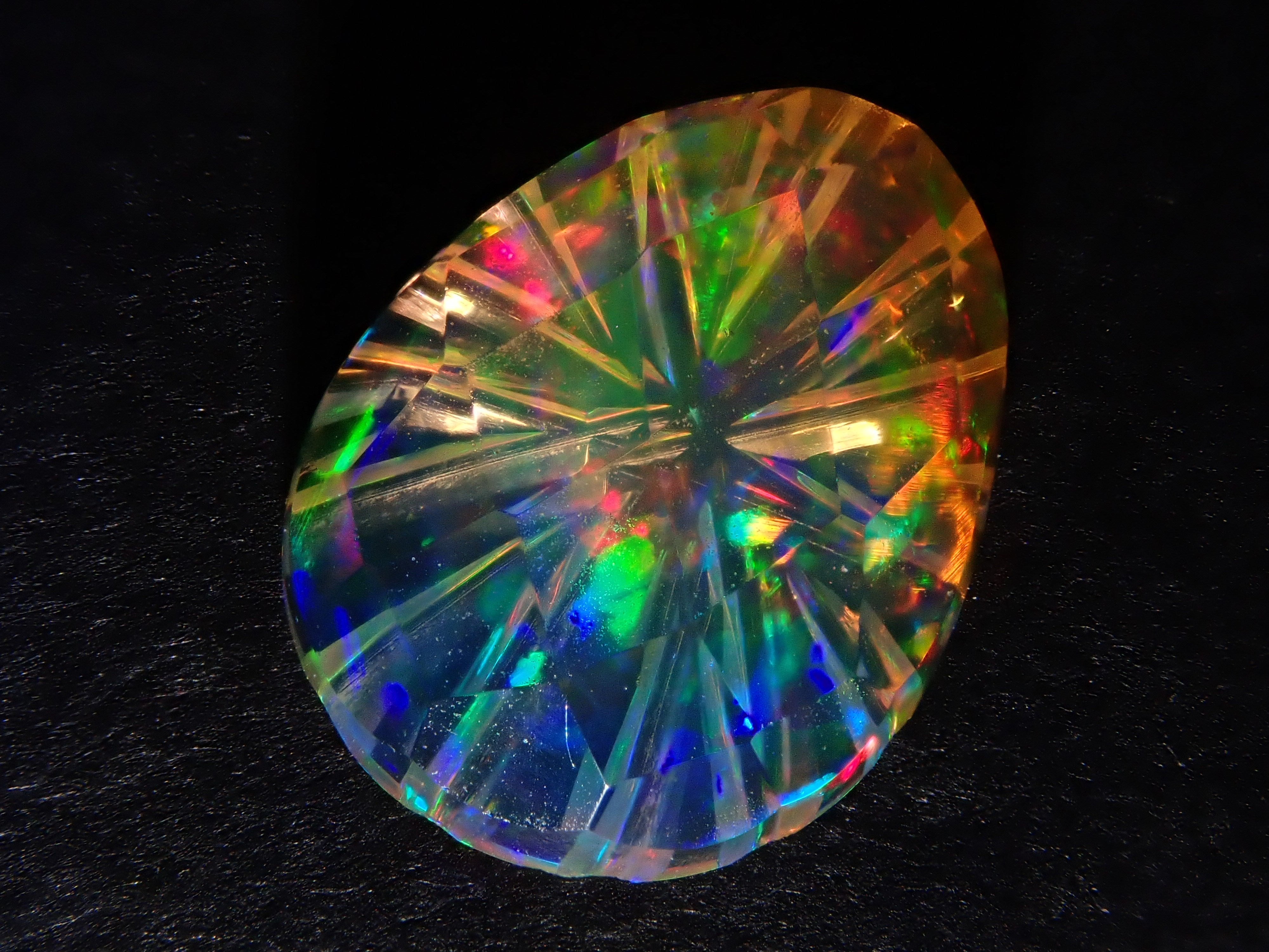 【甲州貴石切子】メキシコ産ファイアオパール 1.318ct《コラボ》ルース ワッペン付