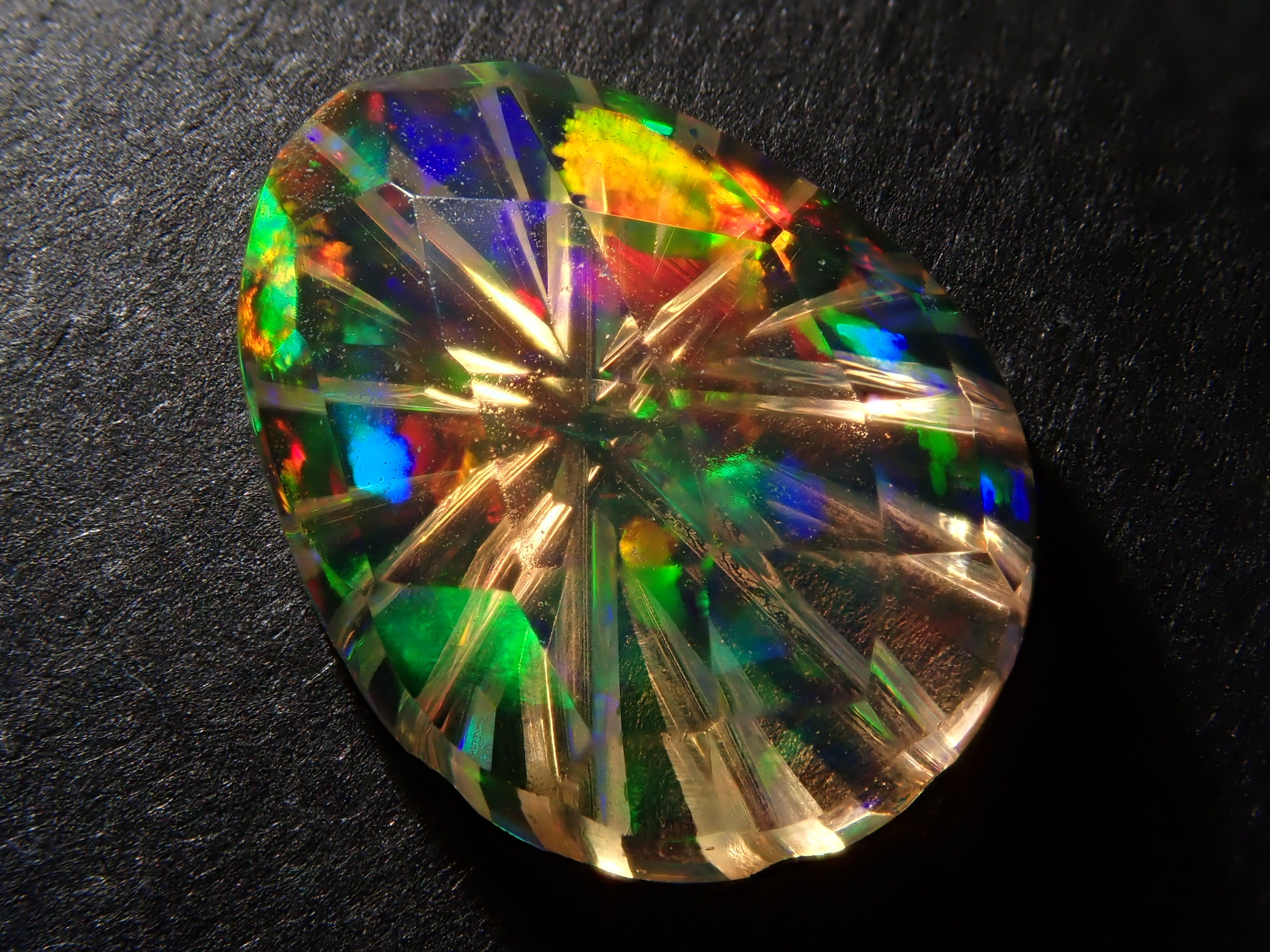 【甲州貴石切子】メキシコ産ファイアオパール 1.318ct《コラボ》ルース ワッペン付