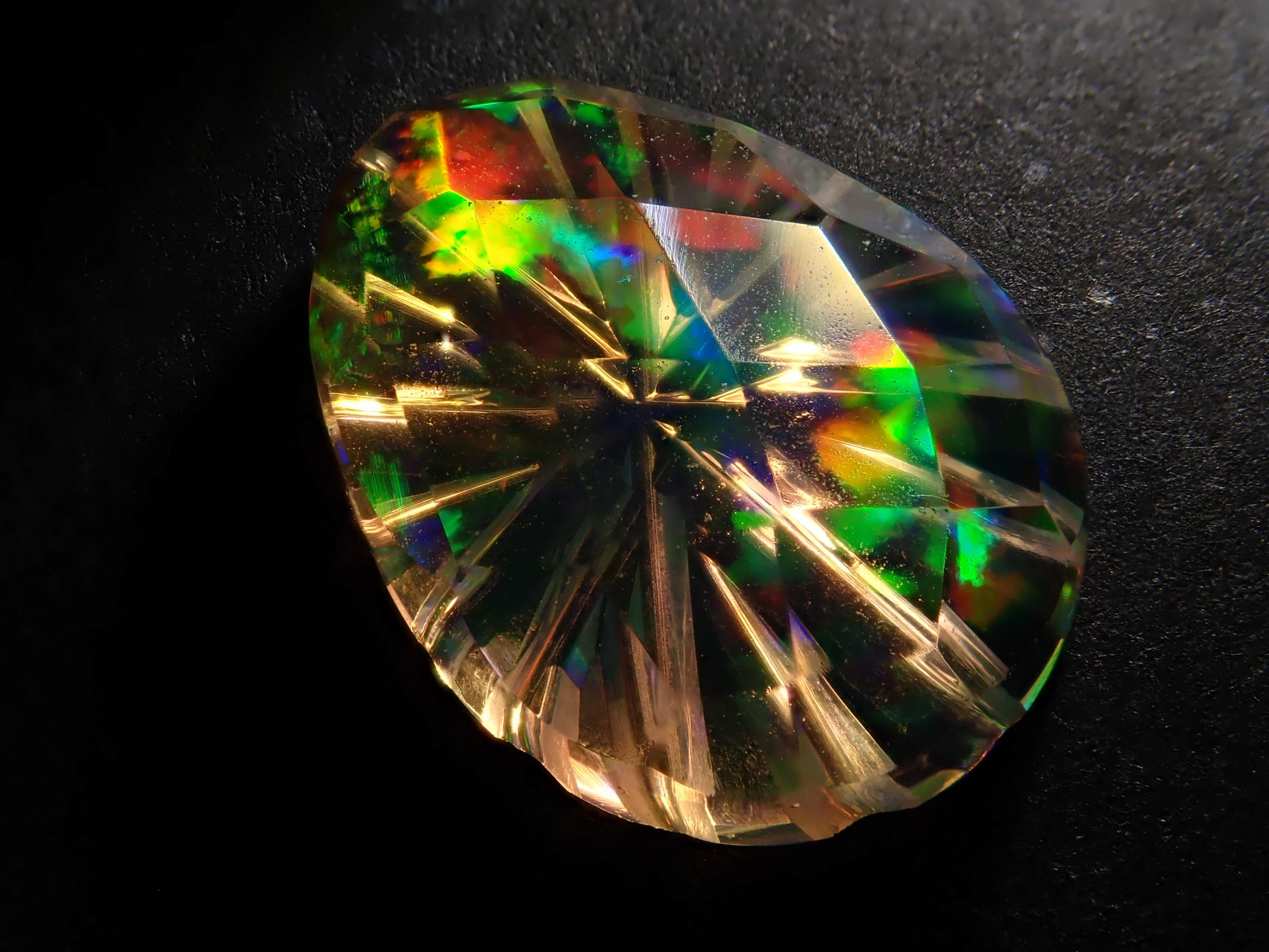 【甲州貴石切子】メキシコ産ファイアオパール 1.318ct《コラボ》ルース ワッペン付