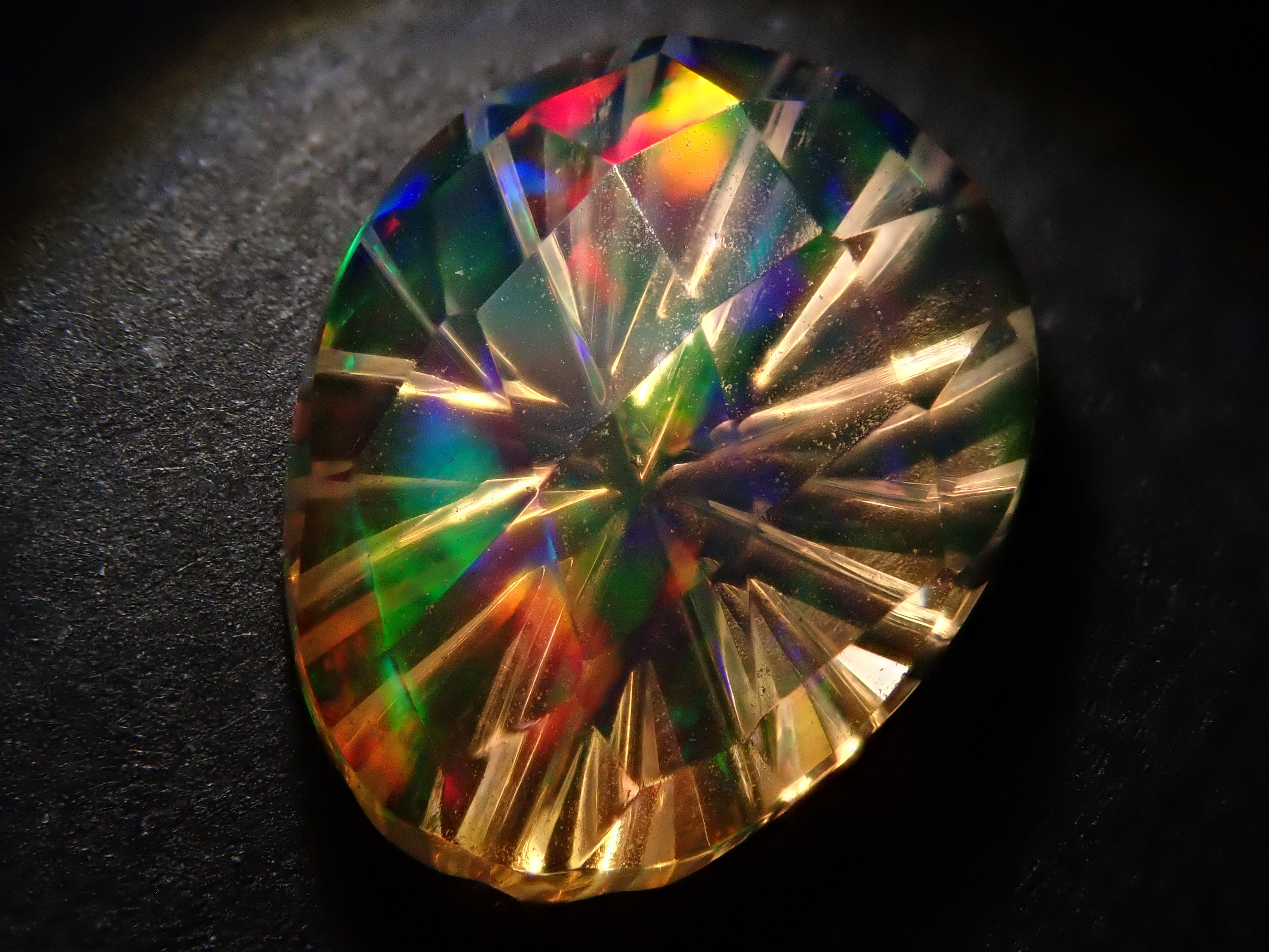 【甲州貴石切子】メキシコ産ファイアオパール 1.318ct《コラボ》ルース ワッペン付