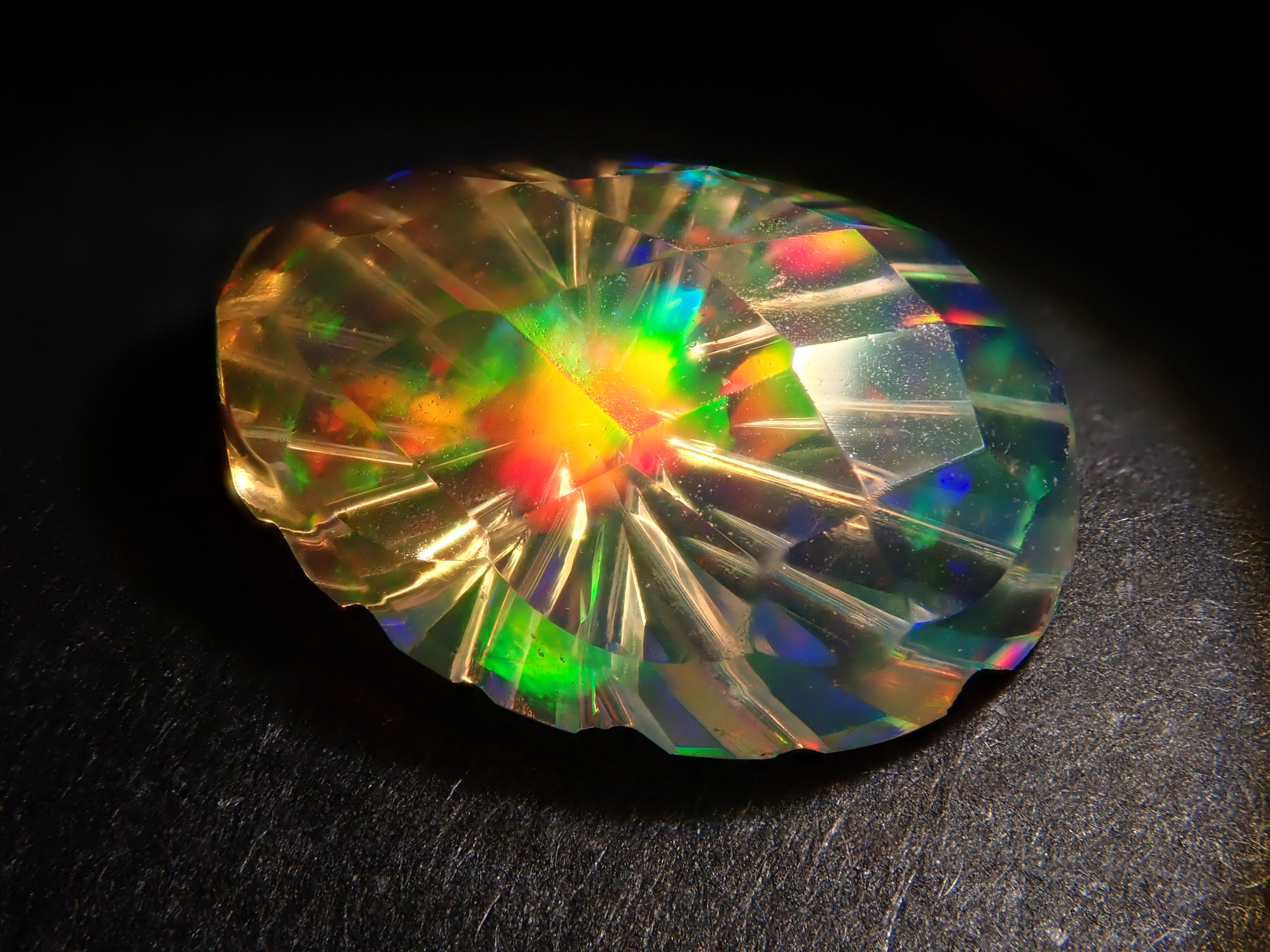 【甲州貴石切子】メキシコ産ファイアオパール 1.318ct《コラボ》ルース ワッペン付