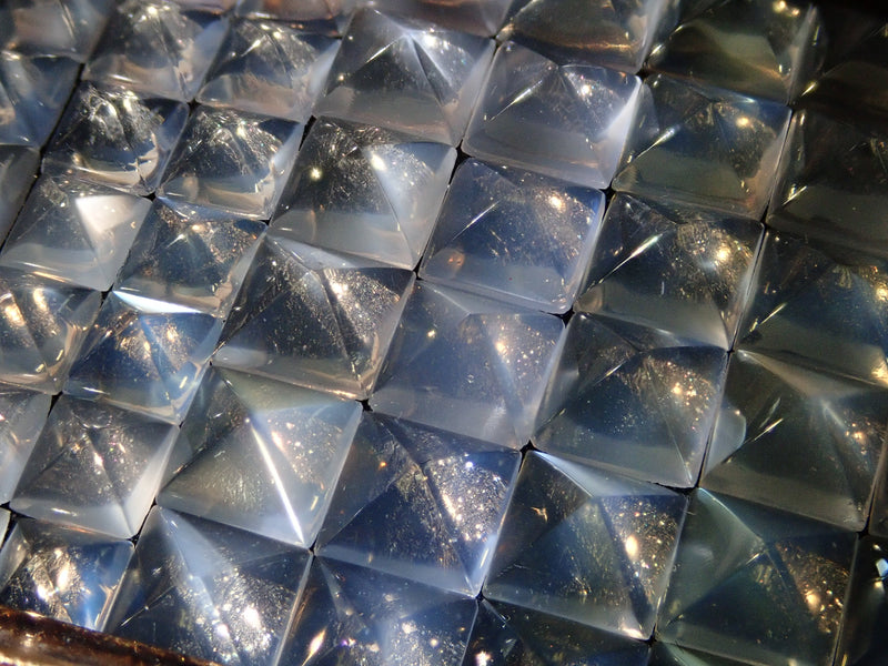 藍色月光石（金字塔形切割，5 x 5 毫米，4 x 4 毫米）2 石套裝《多買可優惠》