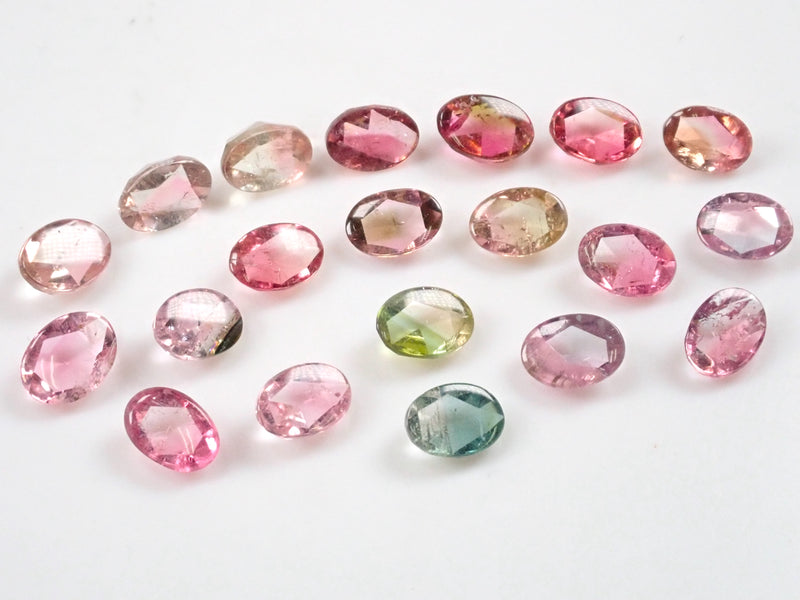 Gem Gacha Gacha "Rose Cut" 💎 Bicolor tourmaline 1 stone (5 x 7 mm)《Discount available for multiple purchases》