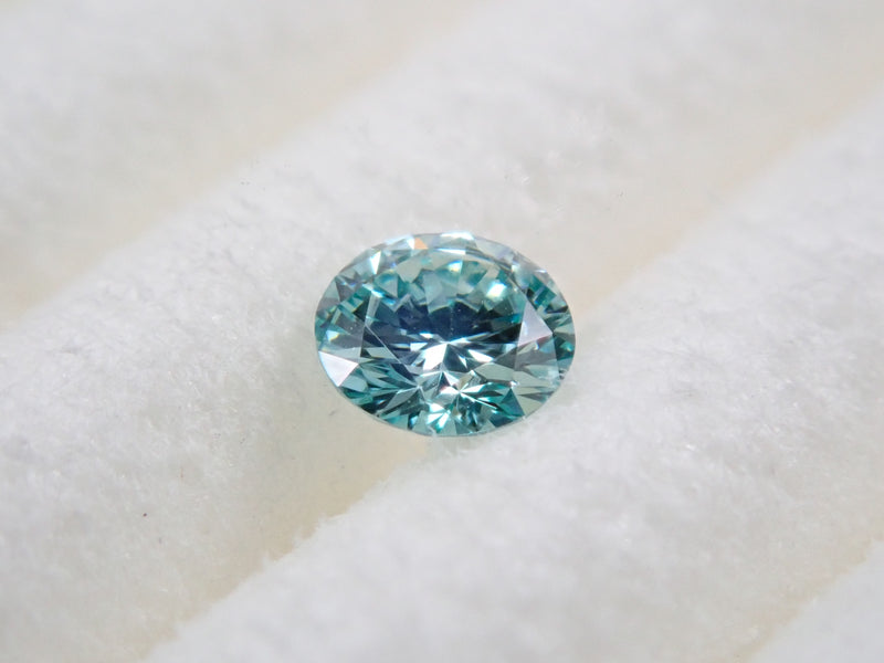 アイスブルーダイヤモンド 0.078ctルース（FANCY INTENSE GREEN BLUE／VVS-2）