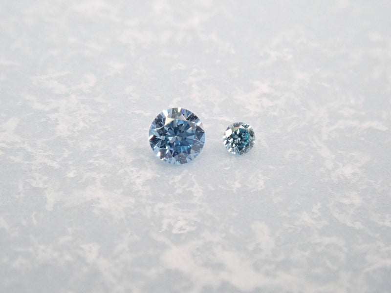 Ice blue diamond 1.2mm or 2.0mm 1 stone (VS class equivalent, round cut) {Multiple purchase discount available}