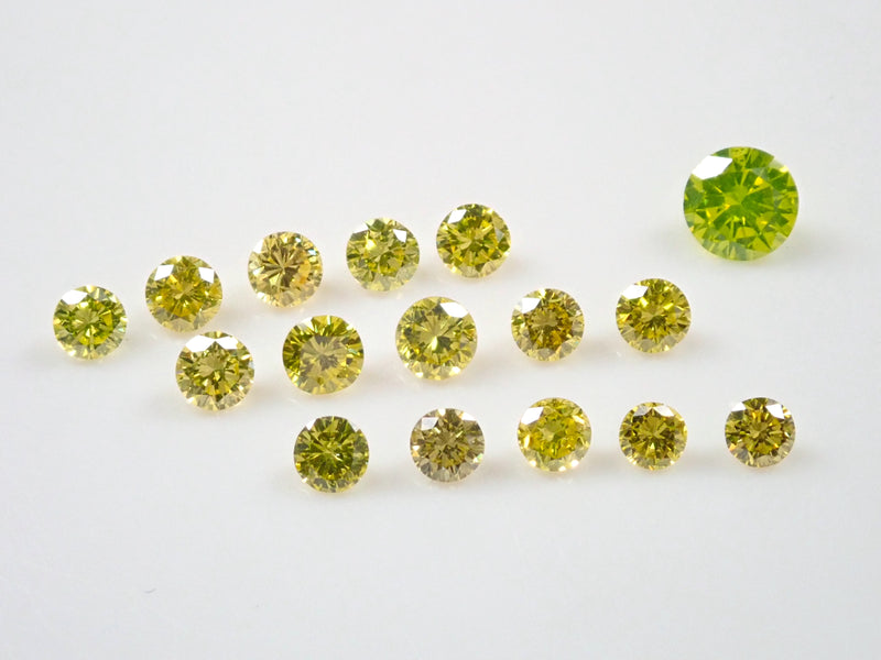 ジェムガチャ『4月誕生石』💎蛍光ダイヤモンド（VS-SIクラス相当,トリートメント,3.75mmのアップルグリーンカラー含む）1石《複数購入割引有》