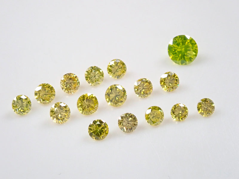 宝石ガチャガチャ『4月誕生石』💎蛍光ダイヤモンド（VS-SIクラス相当,トリートメント,3.75mmのアップルグリーンカラー含む）1石《複数購入割引有》