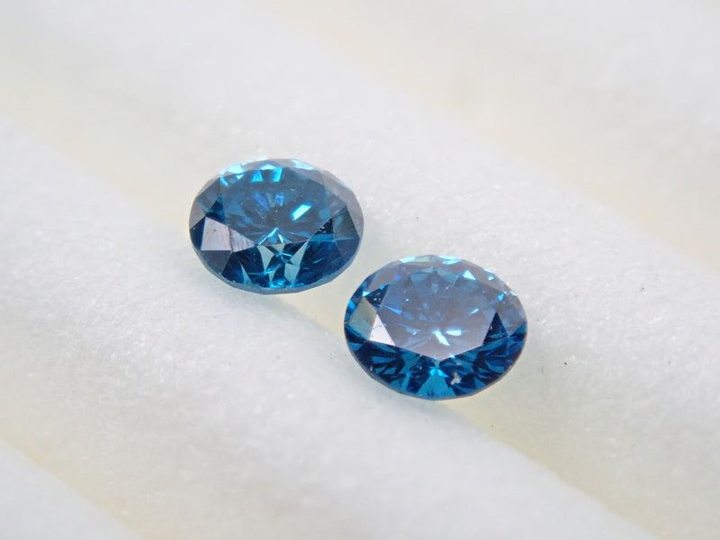 ロンドンブルーダイヤモンド（トリートメント） 2.3mm/0.113ct 2石ペアルース（VSクラス相当）