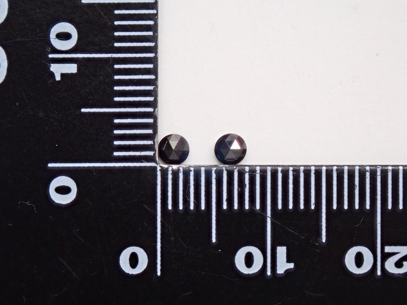 ブラックダイヤモンド2石セット  2.8mm/0.212ctルース（ローズカット）