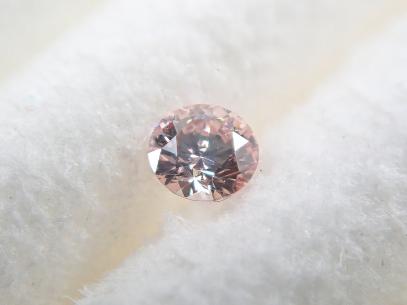 ファンシーライトオレンジピンクダイヤモンド 2.0mm/0.032ctルース(FANCY LIGHT ORANGY PINK, SI-1)