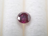 ファンシーレディッシュブラウンダイヤモンド (トリートメント) 2.5mm/0.063ctルース(FANCY REDDISH BROWN, I1,バイカラー蛍光)