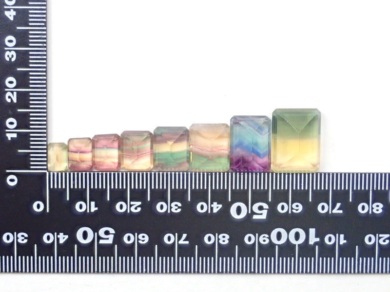Rainbow fluorite (bicolor/tricolor) parent and child 2 stone set (average 13ct)