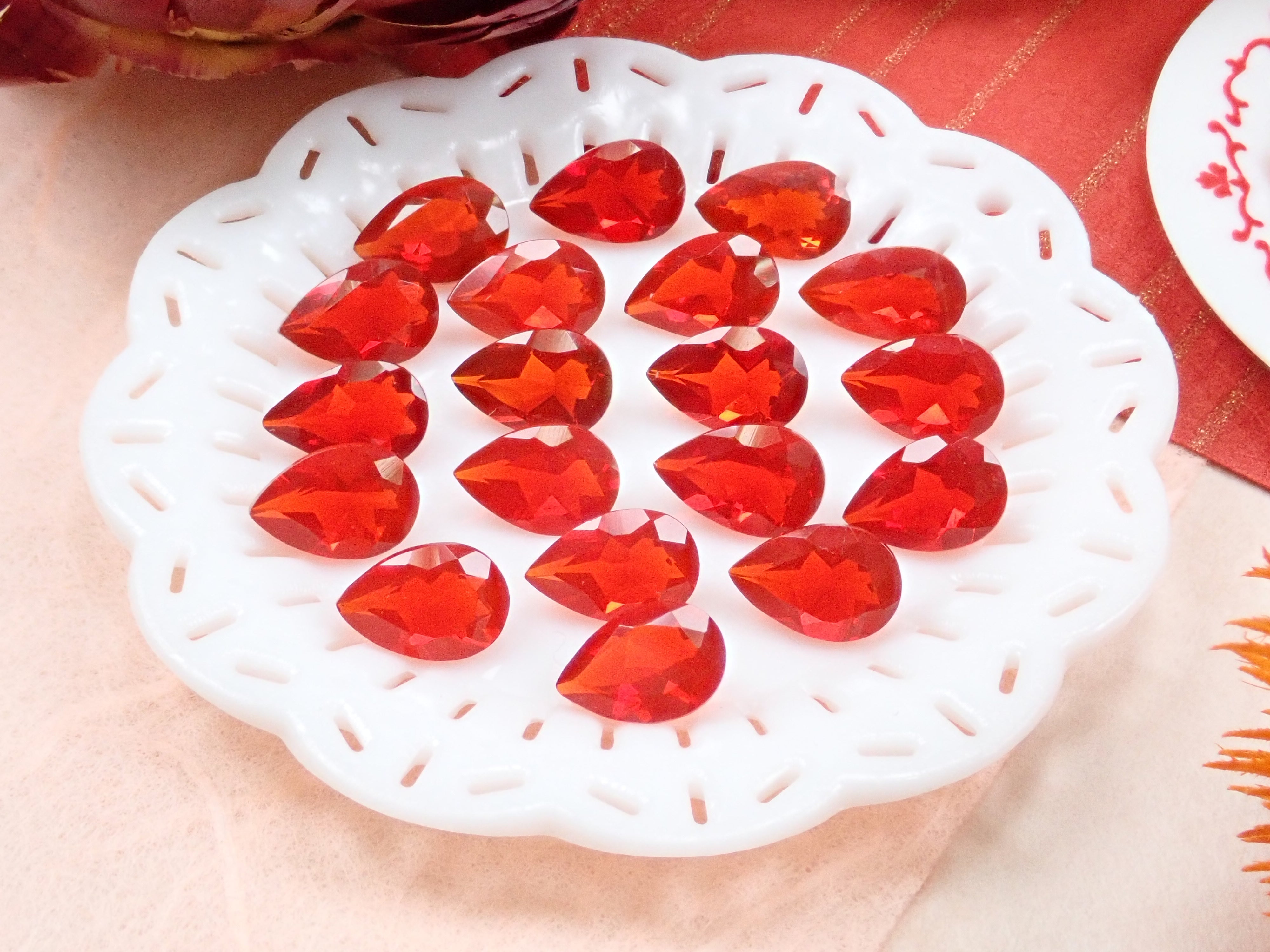 Fire Opal (Common Opal) 2 stone set《Discount available for multiple purchases》