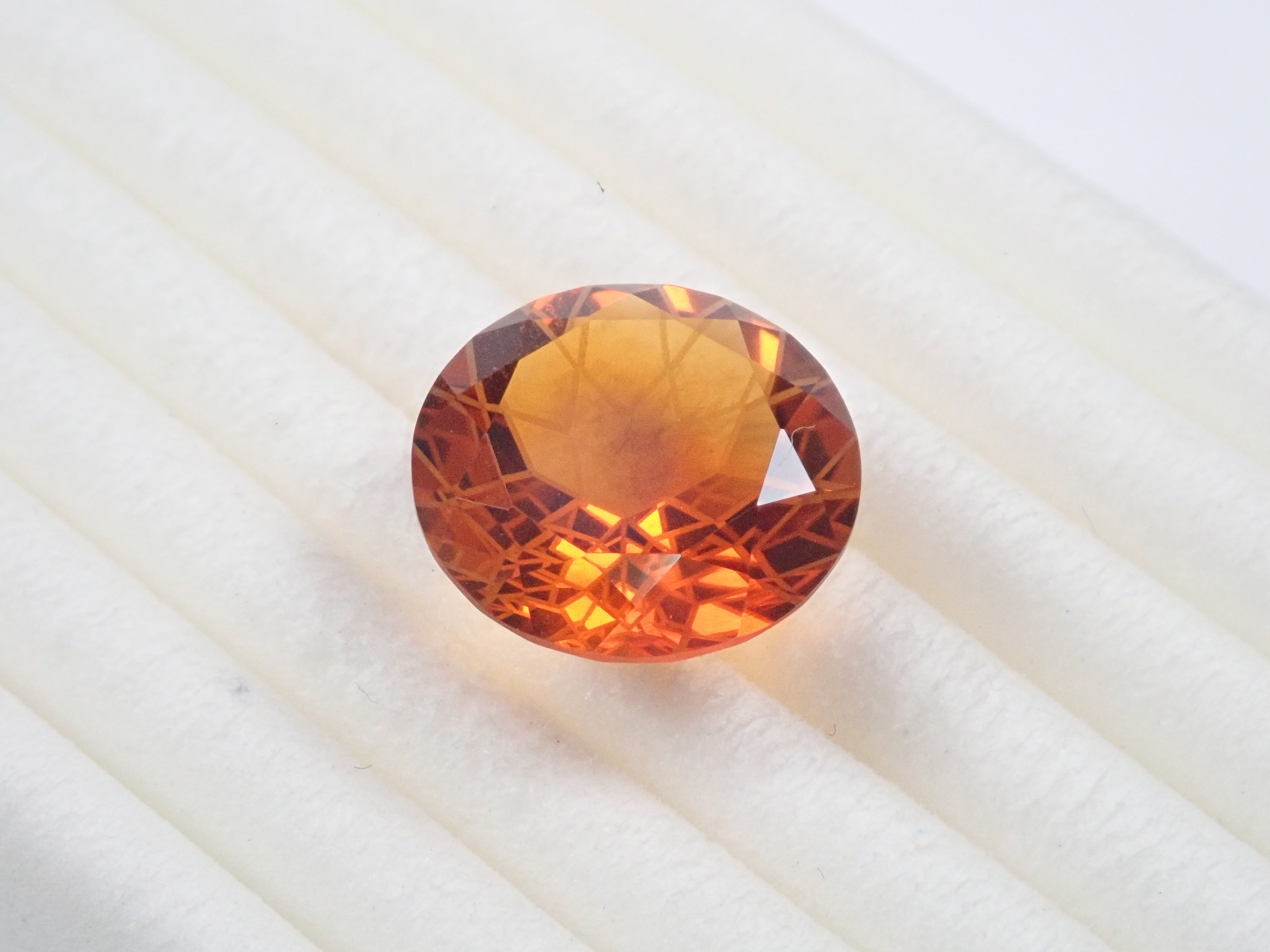 【ダンデライオンカット】マデイラシトリン 10mm/3.530ct《コラボ》ルース（5枚花びら） ワッペン付