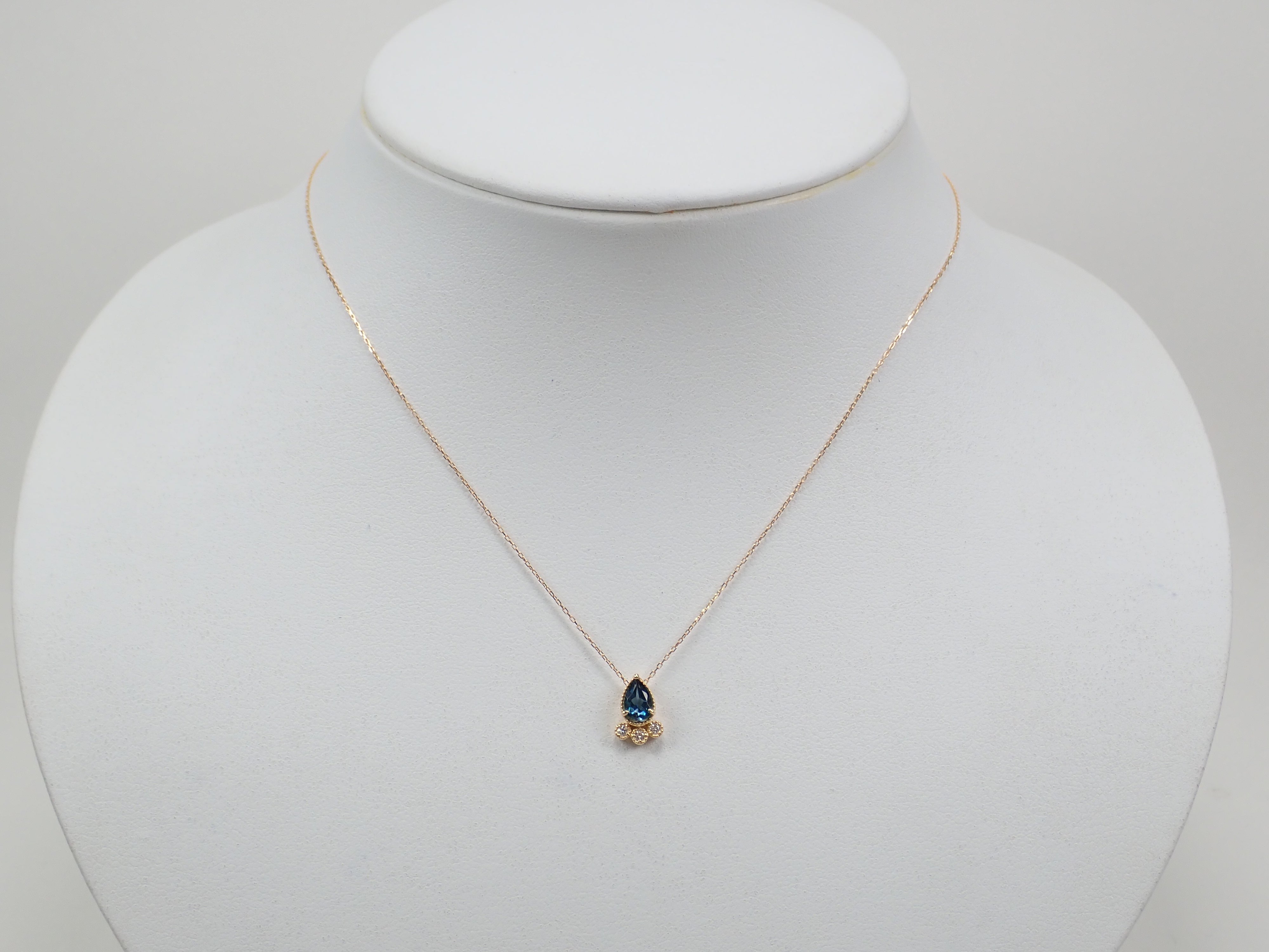 K18 London blue topaz pendant (necklace)