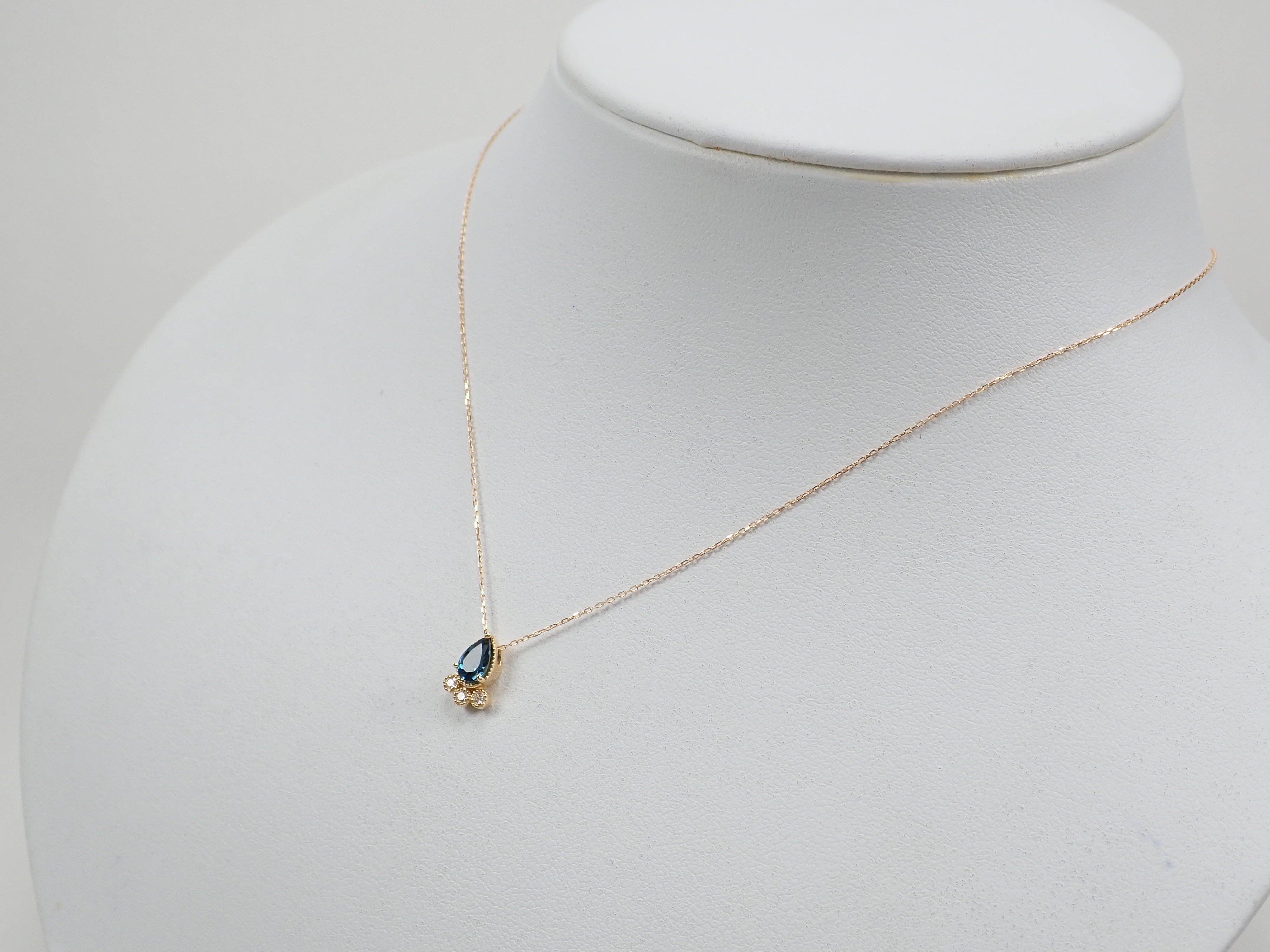 K18 London blue topaz pendant (necklace)