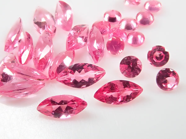 Hot Pink Spinel 《Ayana Spinel》2 stone set (round cut/marquise cut)