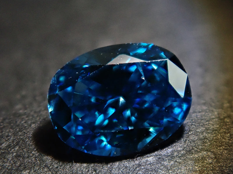 【31500859掲載】ブルーダイヤモンド（トリートメント） 0.433ctルース(FANCY DEEP GREEN BLUE treated, SI2)