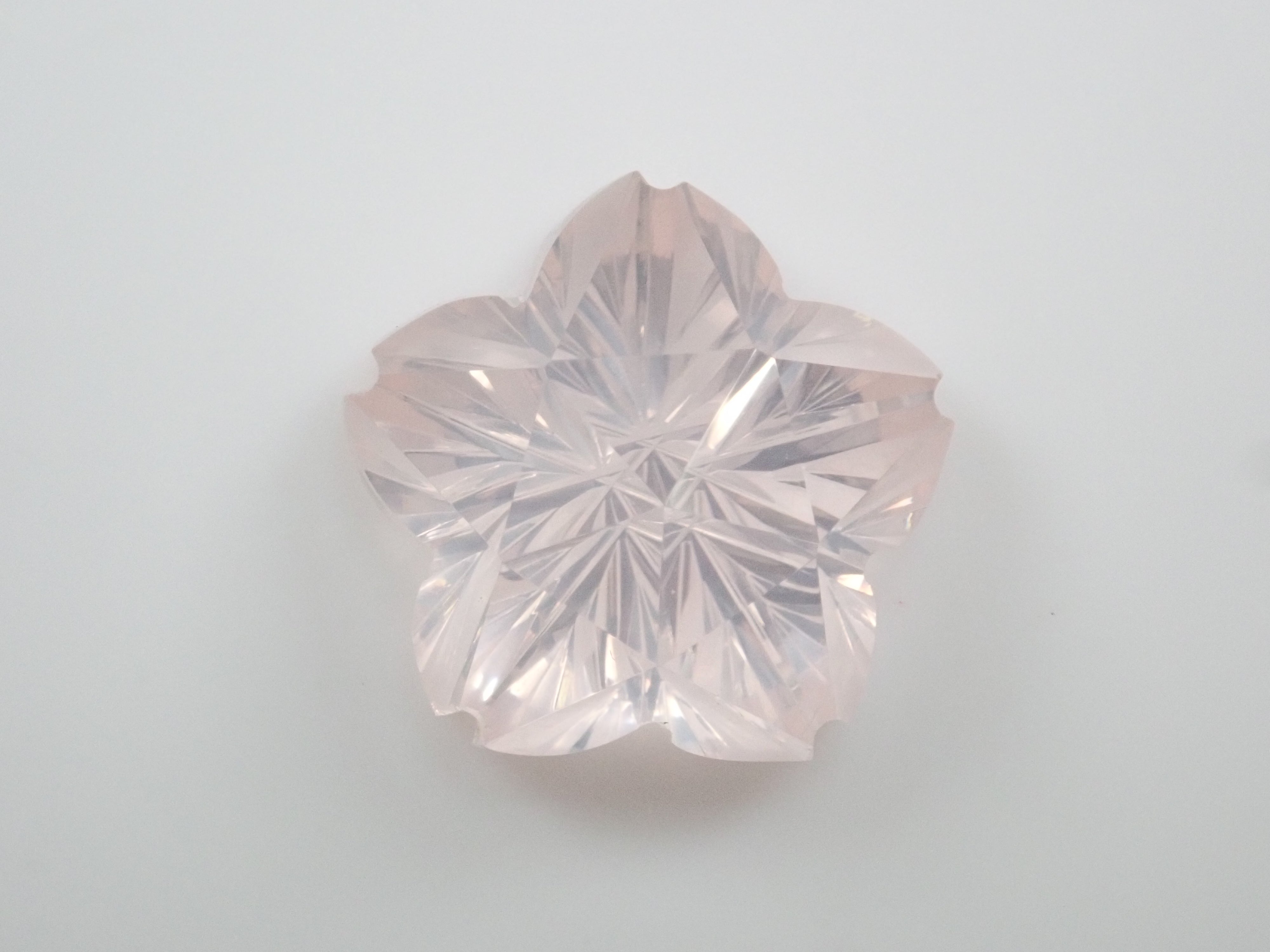 【甲州貴石切子】ローズクォーツ 5.482ct《コラボ》ルース ワッペン付《桜切子》