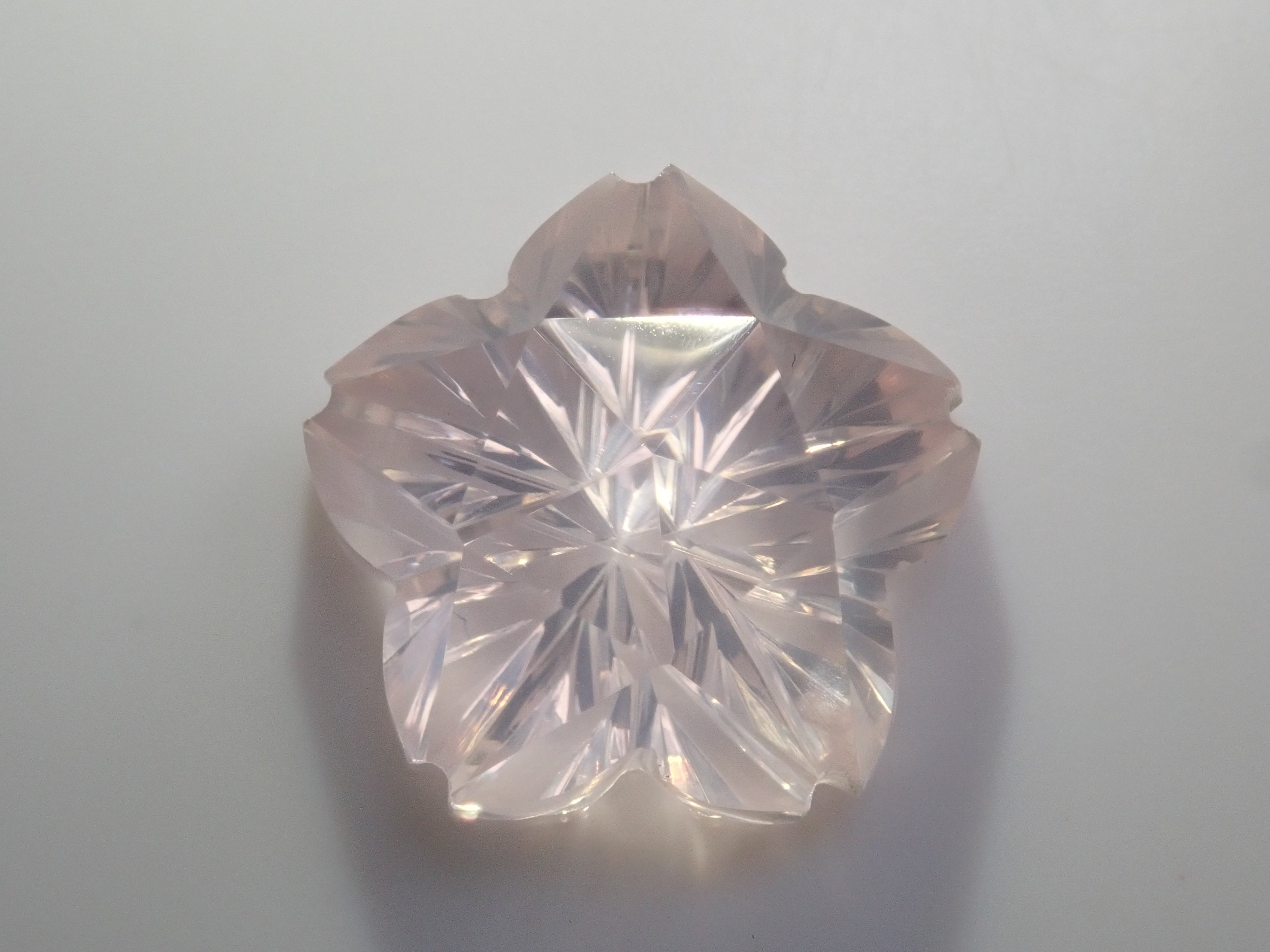 【甲州貴石切子】ローズクォーツ 5.482ct《コラボ》ルース ワッペン付《桜切子》