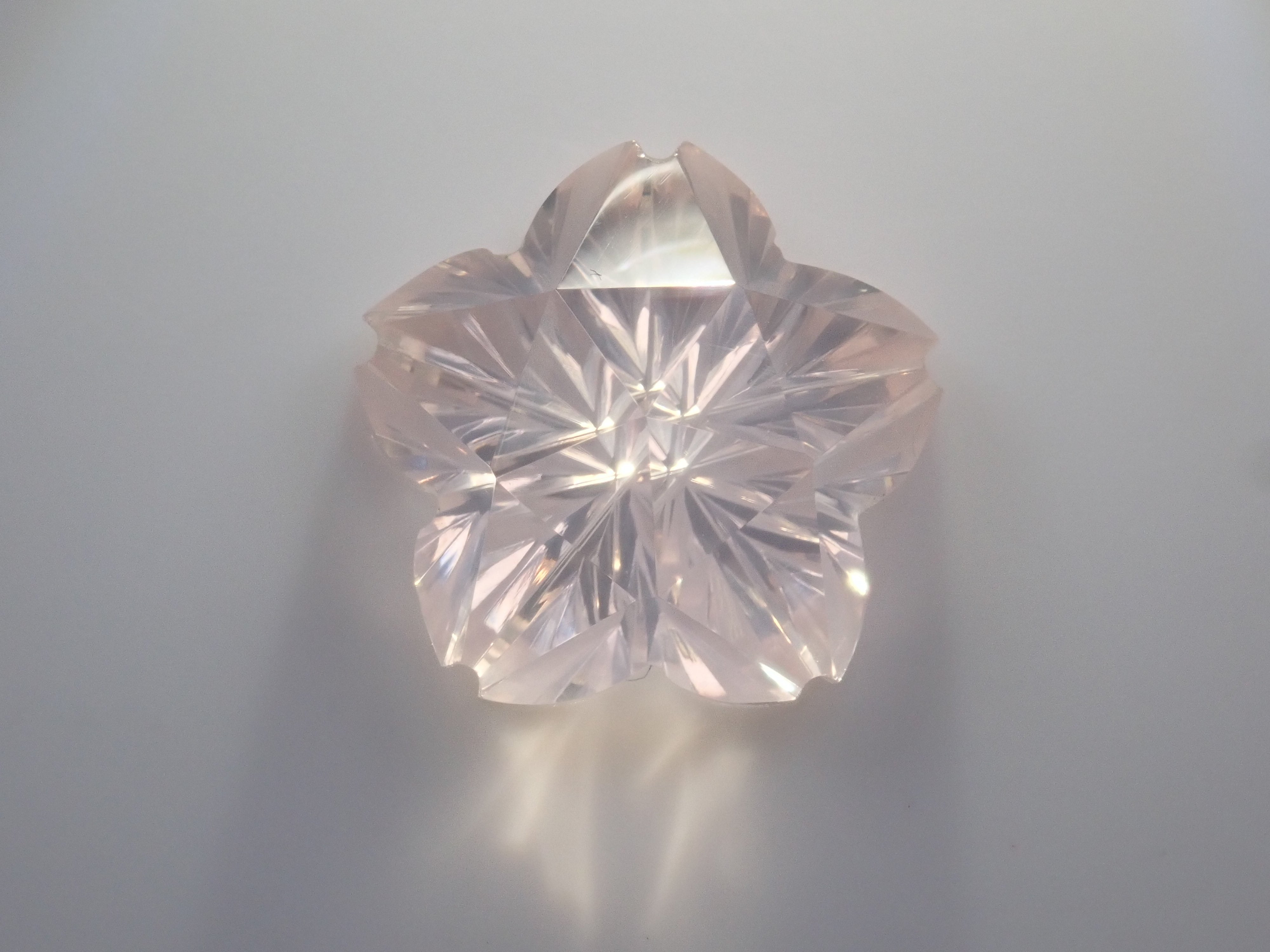 【甲州貴石切子】ローズクォーツ 5.482ct《コラボ》ルース ワッペン付《桜切子》