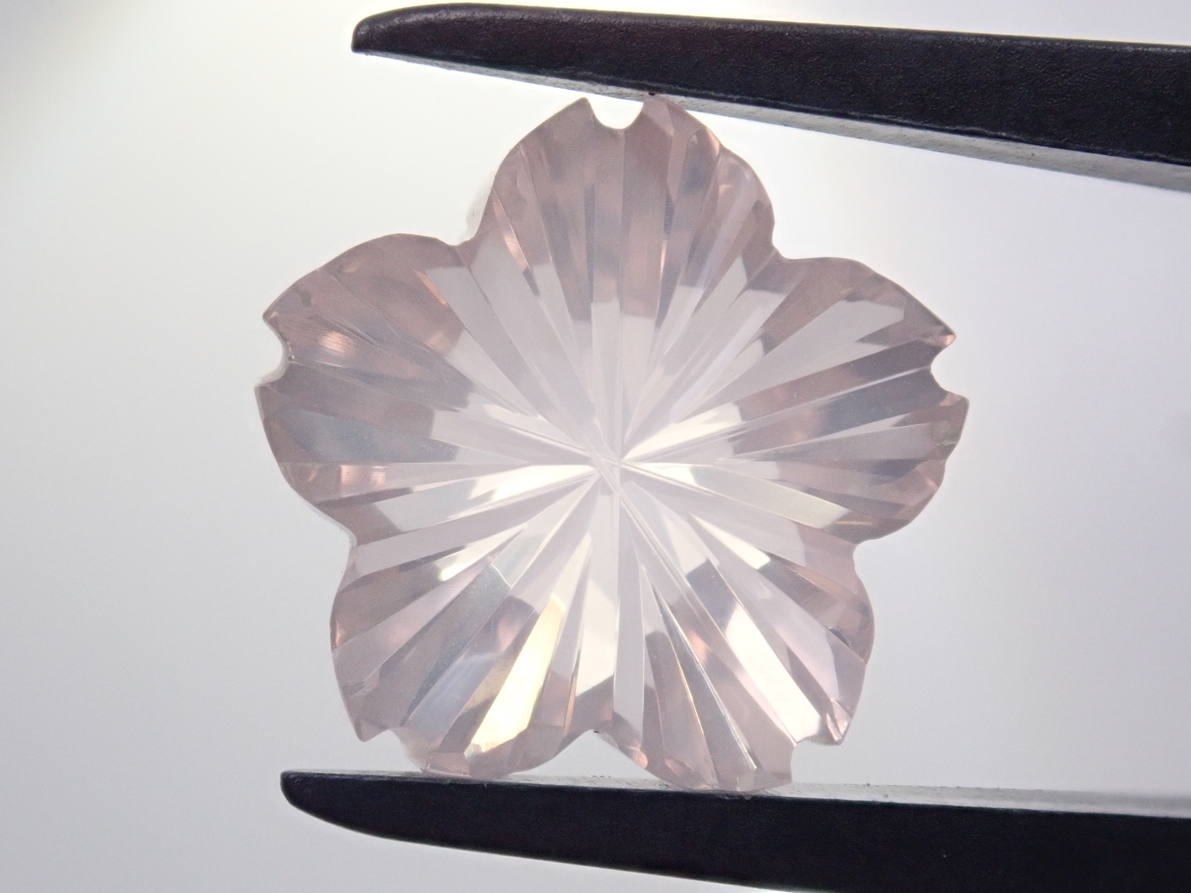 【甲州貴石切子】ローズクォーツ 5.482ct《コラボ》ルース ワッペン付《桜切子》