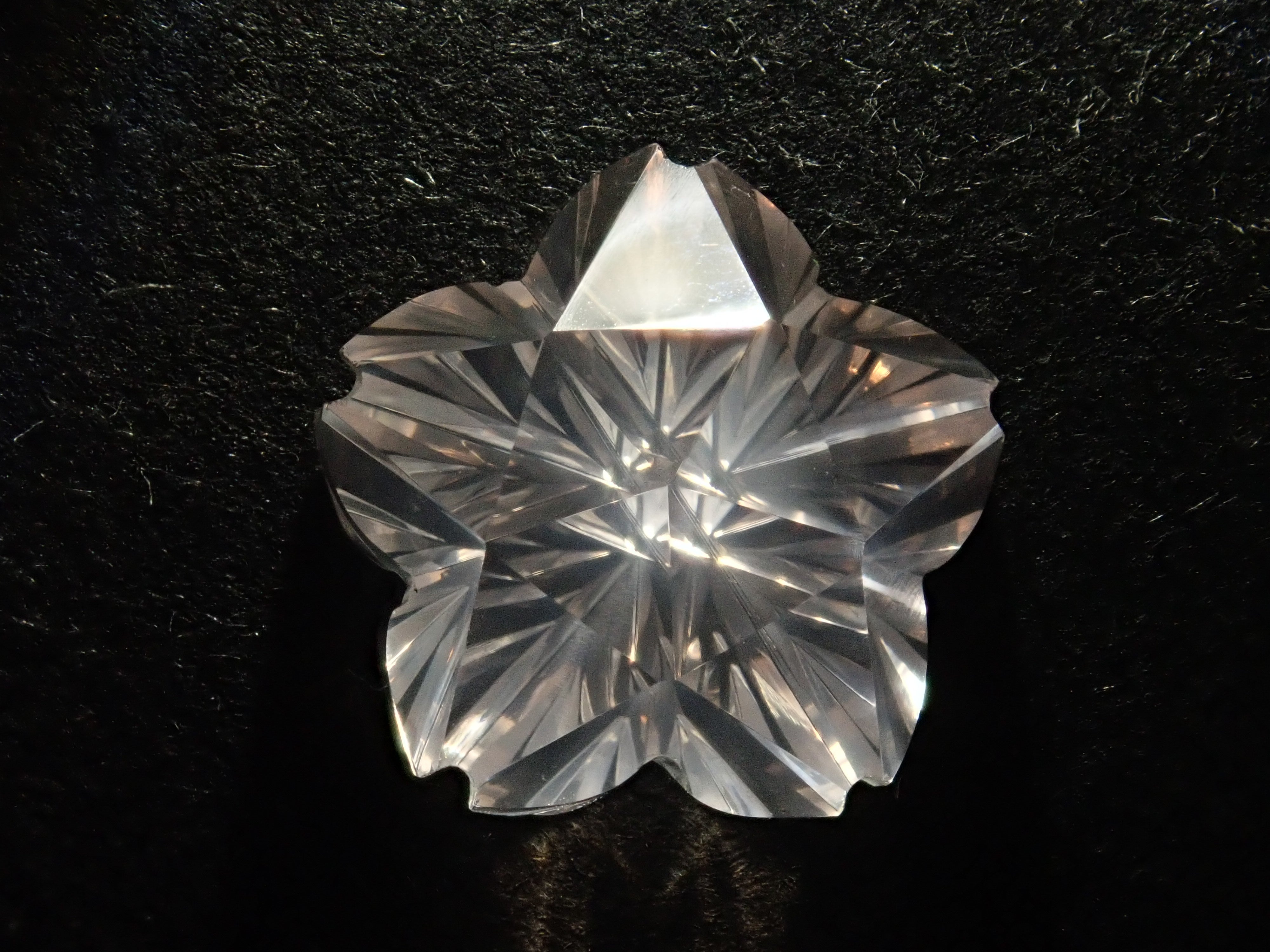 甲州貴石切子】ローズクォーツ 5.482ct《コラボ》ルース ワッペン付《桜切子