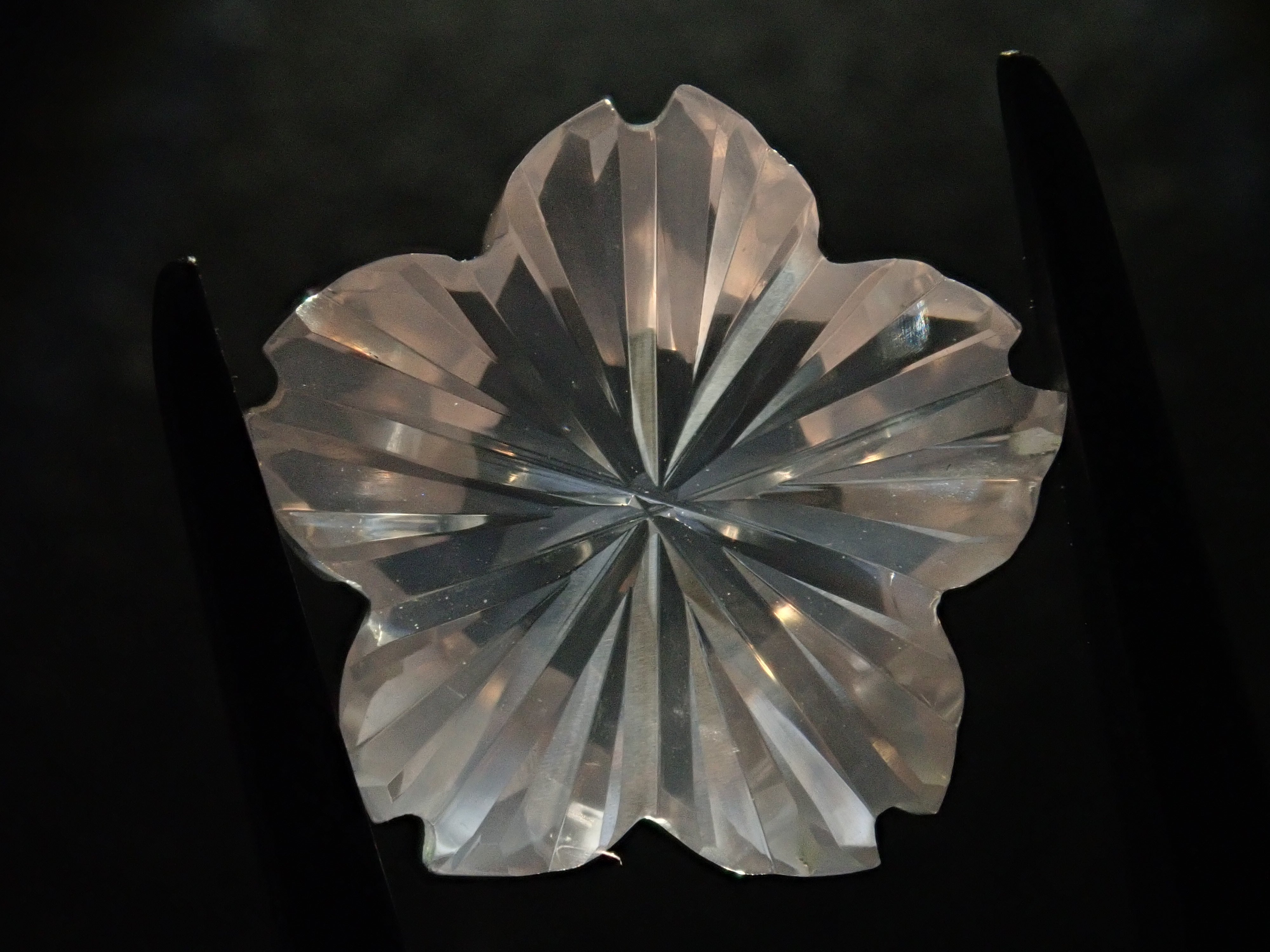 【甲州貴石切子】ローズクォーツ 5.482ct《コラボ》ルース ワッペン付《桜切子》