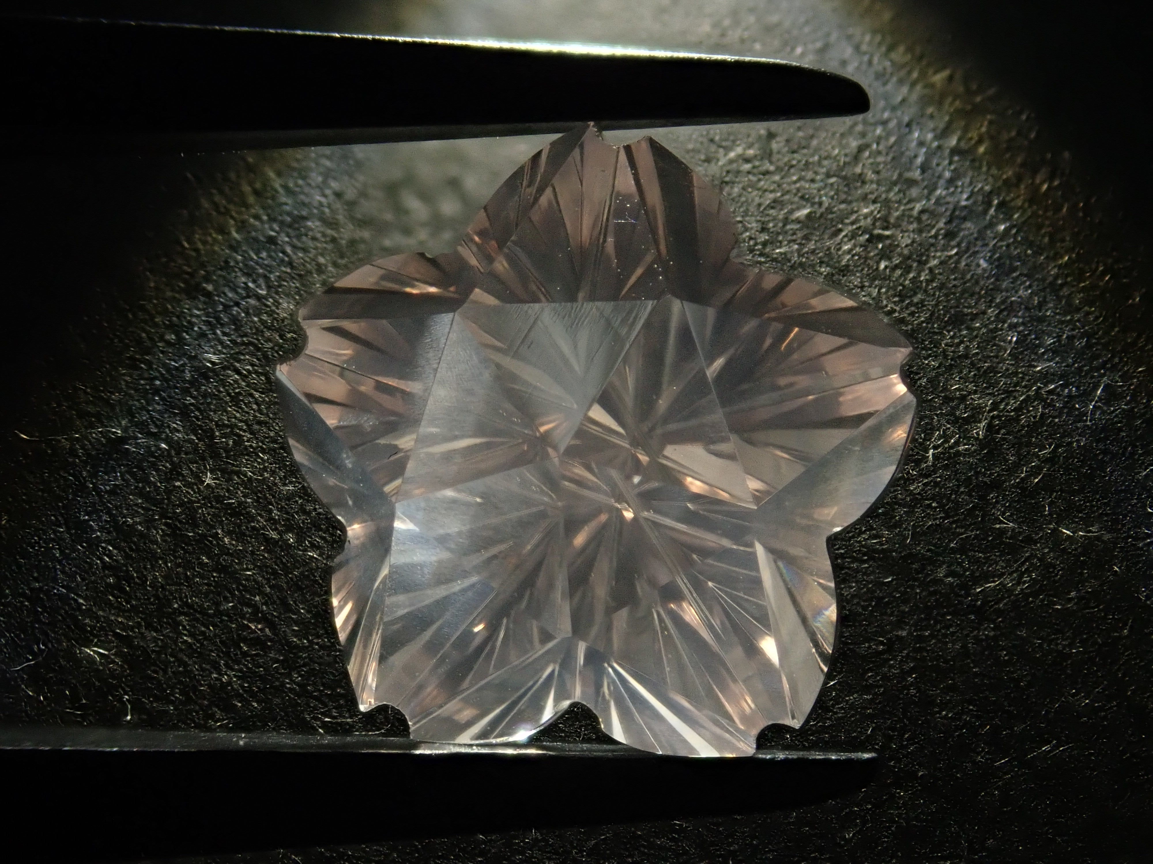 【甲州貴石切子】ローズクォーツ 5.482ct《コラボ》ルース ワッペン付《桜切子》