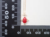 K18血赤珊瑚0.61ct・ダイヤモンドペンダント（ネックレス）