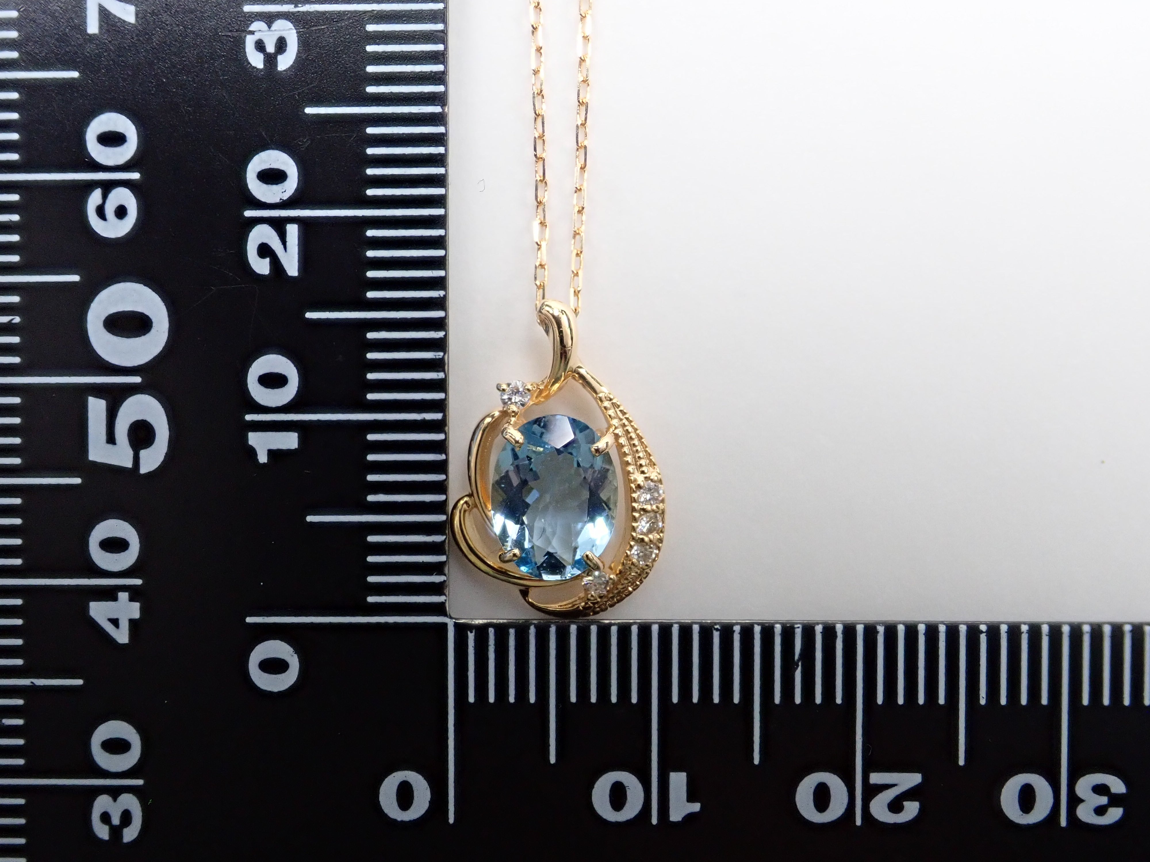 【21601531掲載】K18アクアマリン0.94ct ペンダント（ネックレス）