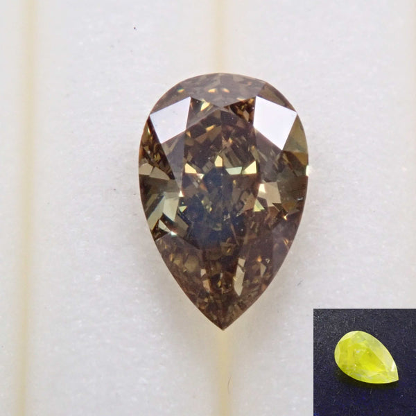 變色龍鑽石 0.319 克拉裸鑽（深棕色、綠黃、VS2）