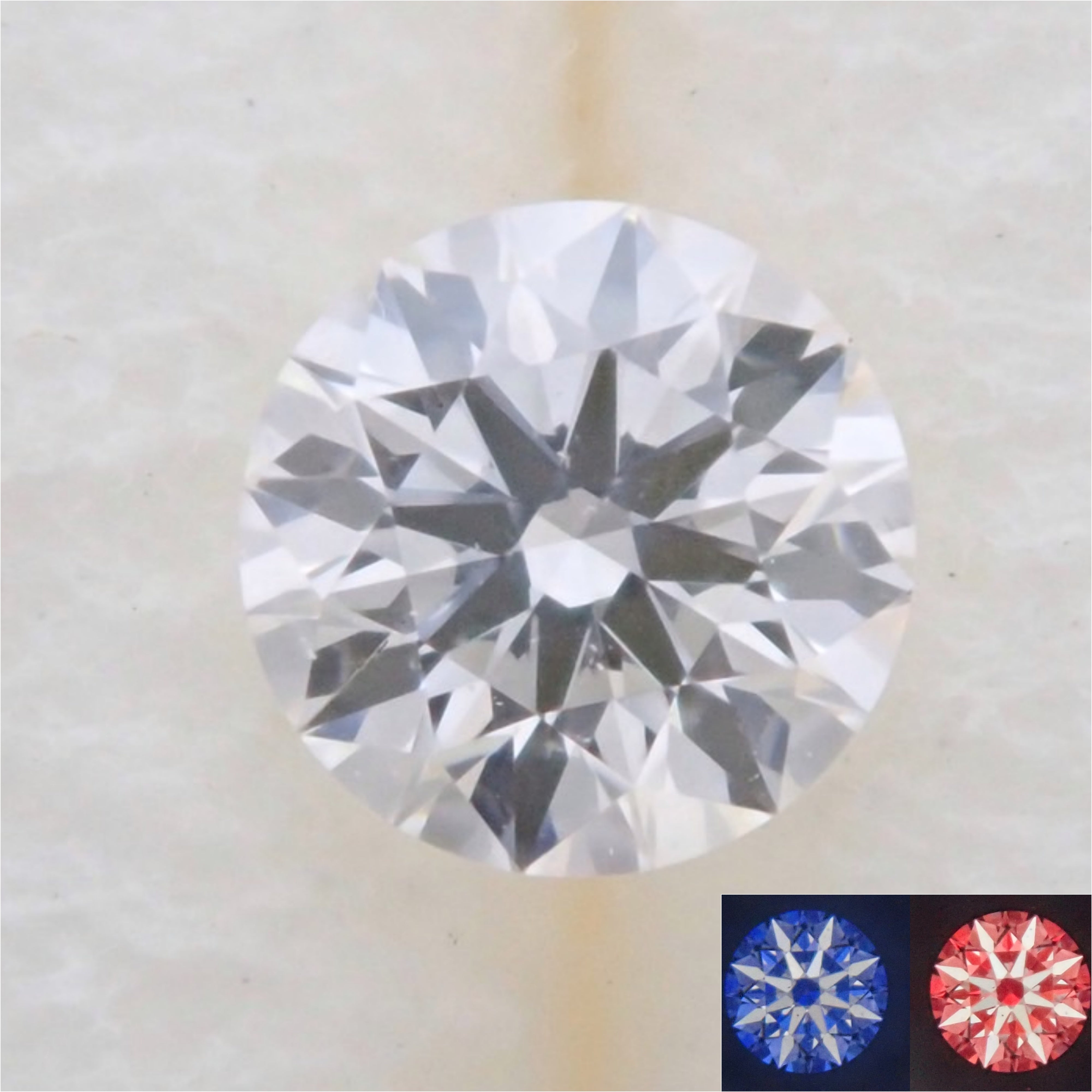 Diamond 3.1mm/0.114ct loose (G, VVS-1, 3Excellent H&C Heart & Cupid)