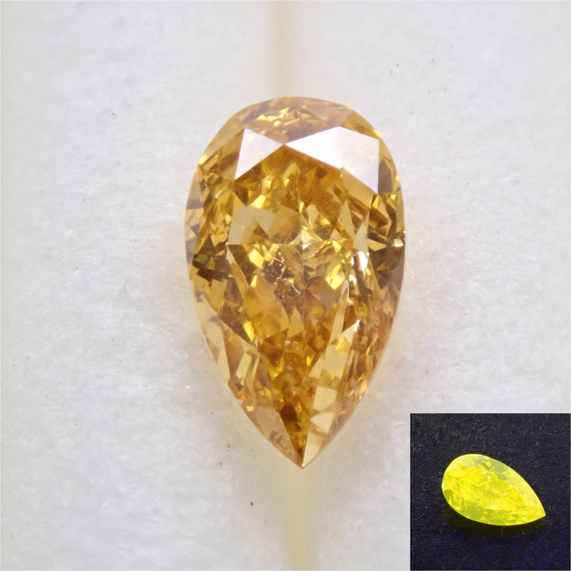 【希少】0.105ct ファンシー オレンジ イエロー ダイヤ ルース 裸石ダイヤモンド