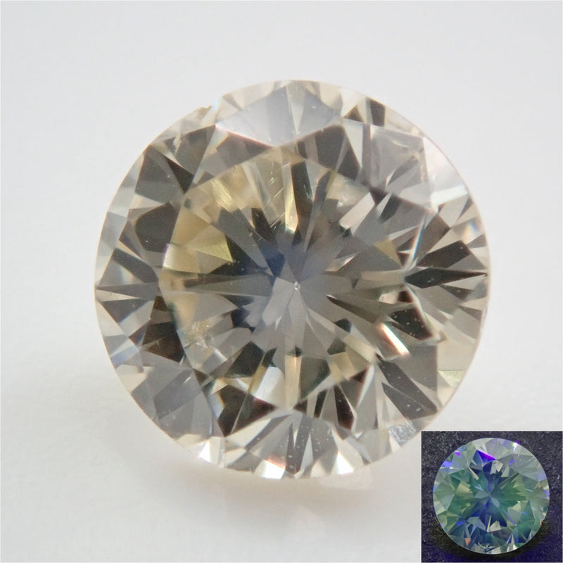 ダイヤモンド 4.5mm/0.375ctルース(M, SI2, GOOD,グリーン蛍光