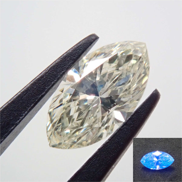 イエローダイヤモンド 0.395ctルース(L, SI2, STRONG BLUE)