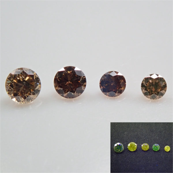 棕色鑽石 5 石鑲嵌 0.159 克拉裸鑽