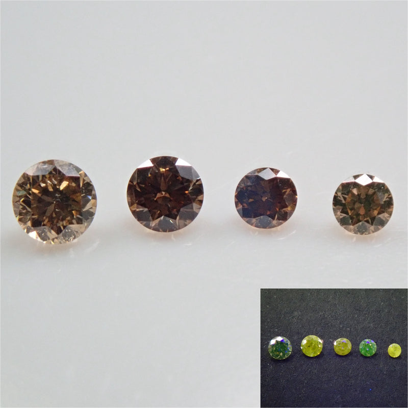 Brown diamond 5 stone set 0.159ct loose