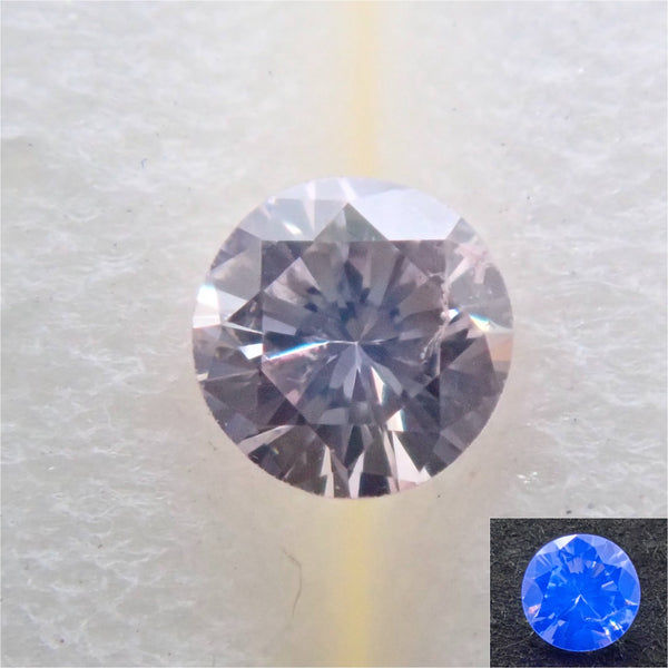 ピンクダイヤモンド 2.5mm/0.062cttルース(VERY LIGHT  PINK, SI-2)