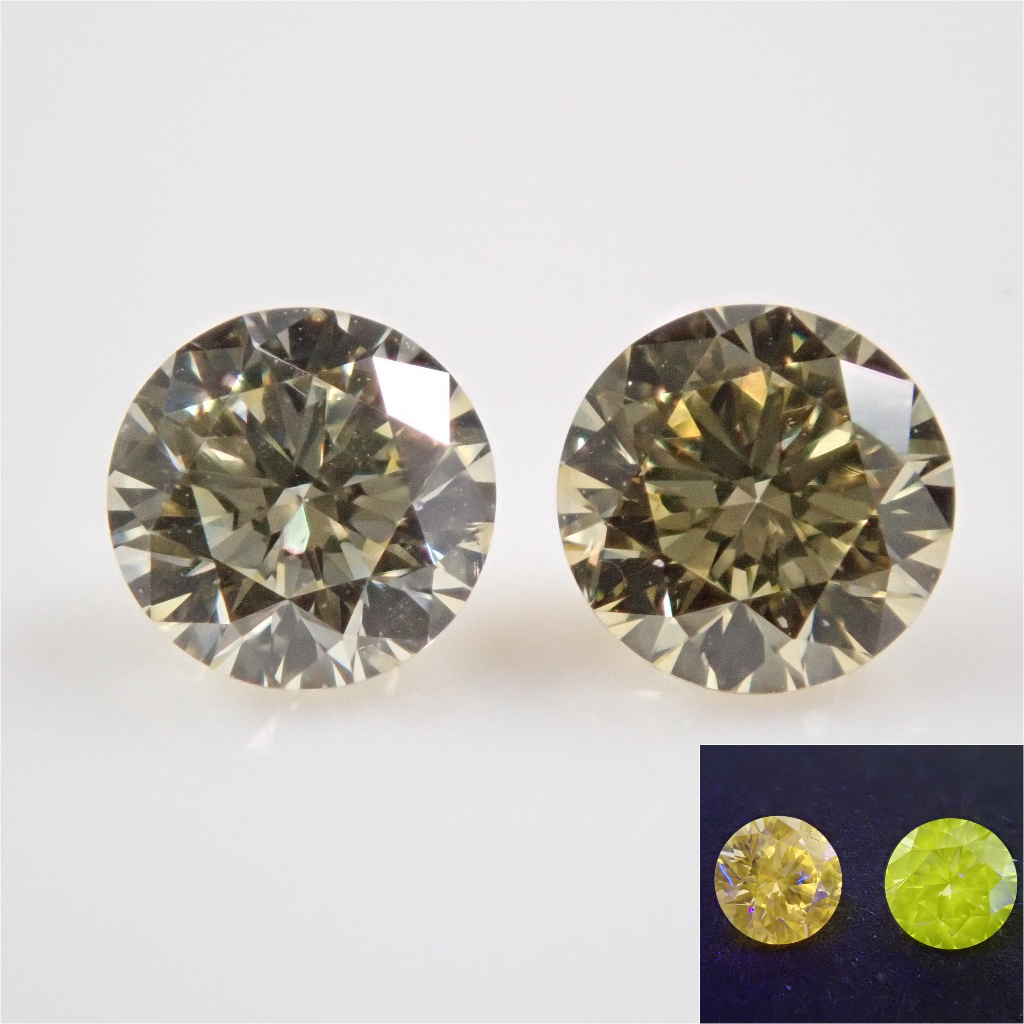 Yellow diamond 3mm pair/0.231ct loose (TLC/VS class equivalent)