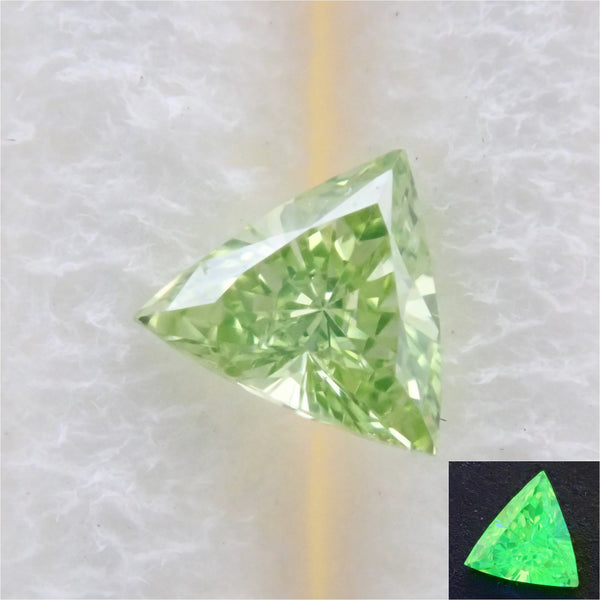 薄荷綠鑽石（處理）0.097克拉裸鑽（相當於VS級）