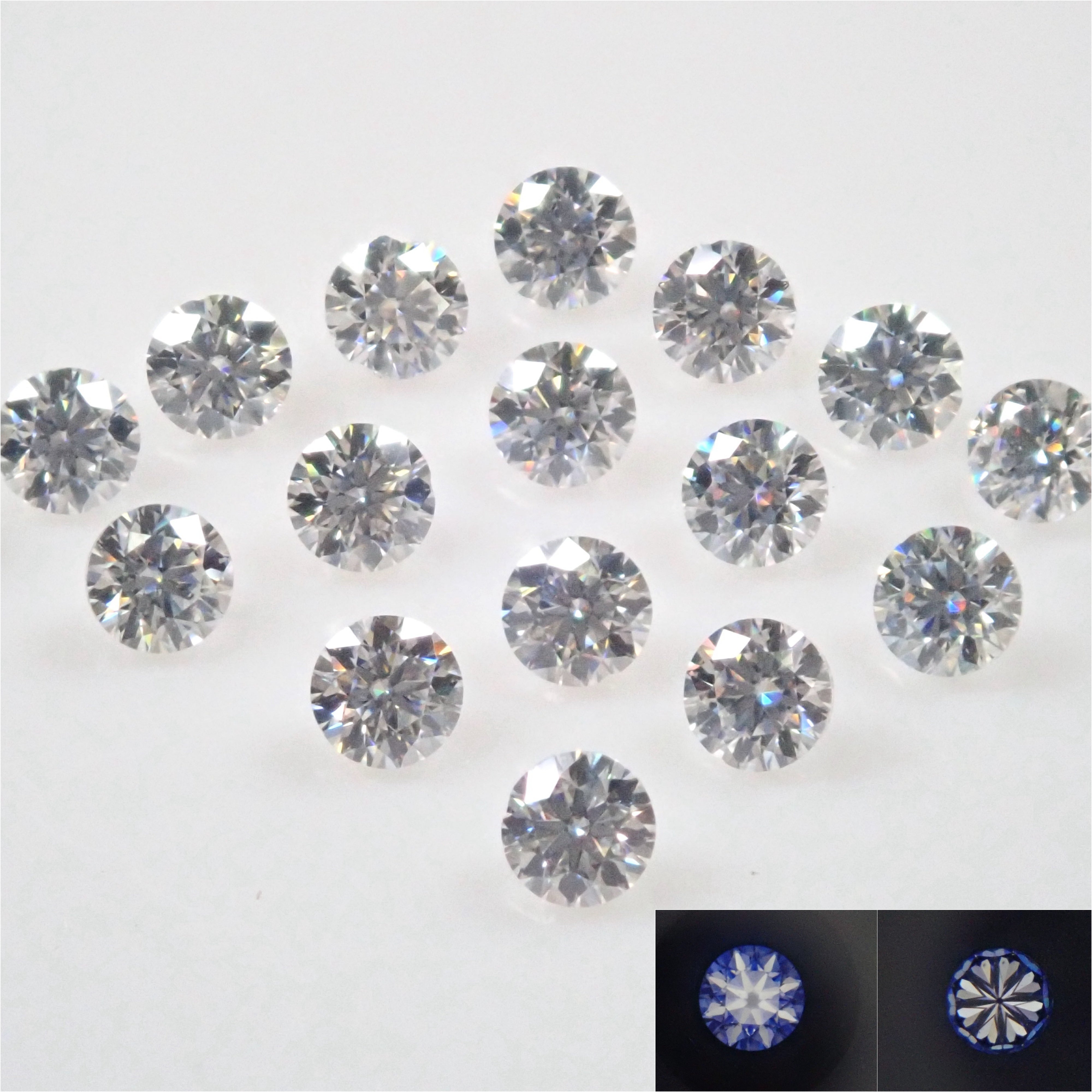 Synthetic moissanite 2 stones loose (2mm, H&amp;C)《Multiple purchase discount available》