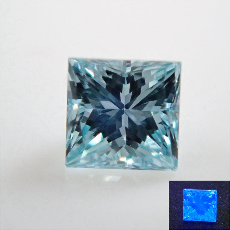 アイスブルーダイヤモンド 0.082ctルース（VSクラス相当,プリンセスカット）