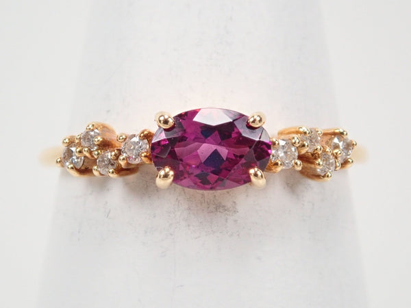 K18グレープガーネットリング