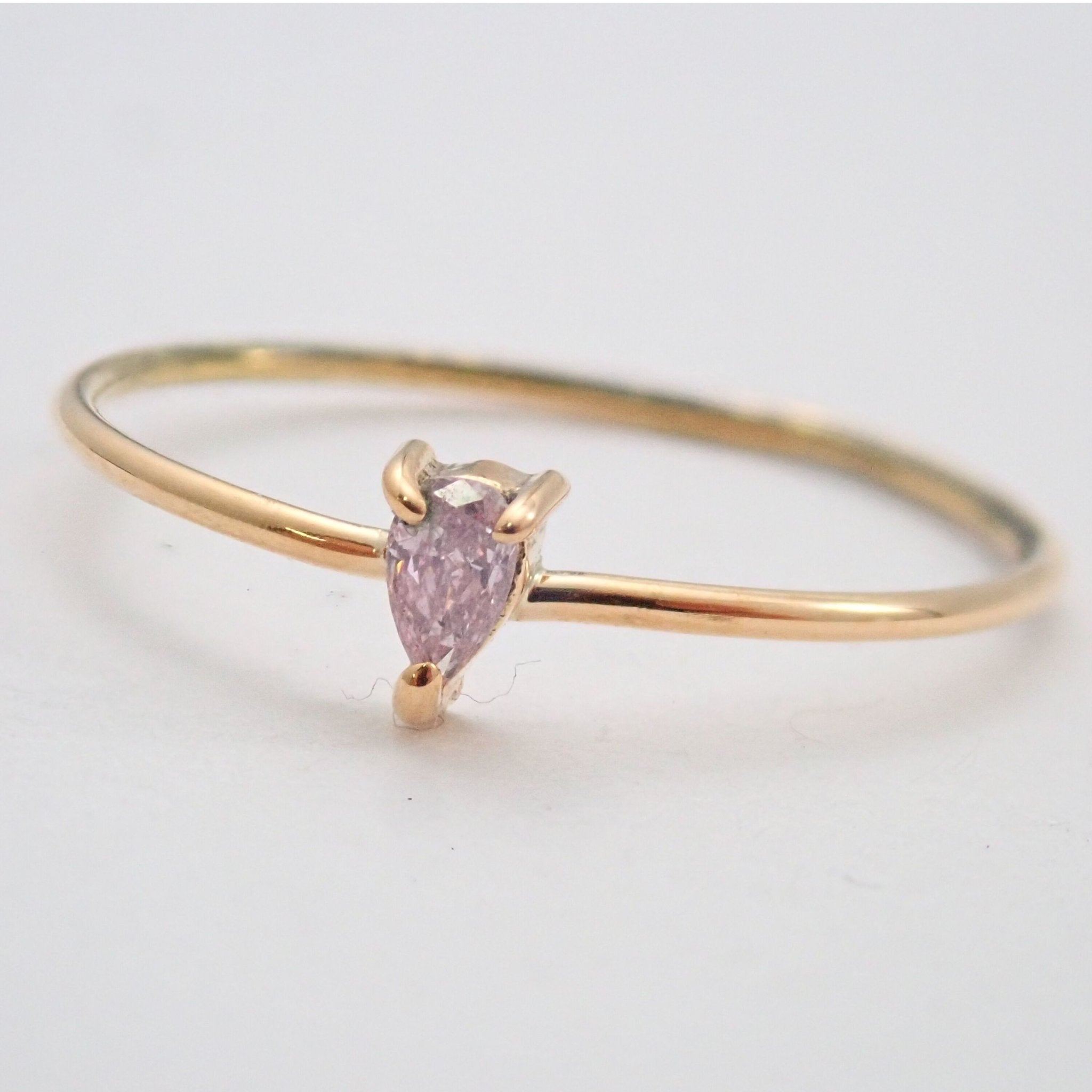 K18ピンクダイヤモンド0.040ct ピンキーリング(Fancy Puerplish Pink） - KARATZ STORE｜カラッツSTORE